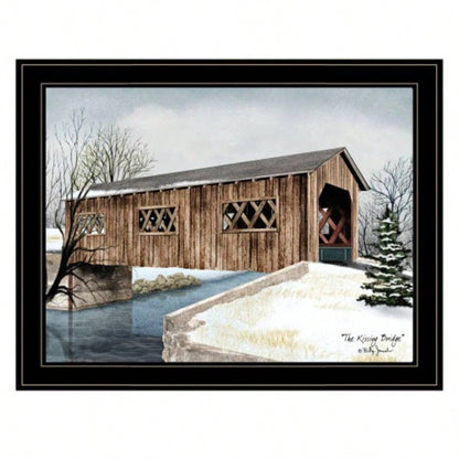 Kissing Bridge by Billy Jacobs, Ready to Hang Framed Print, Black Frame