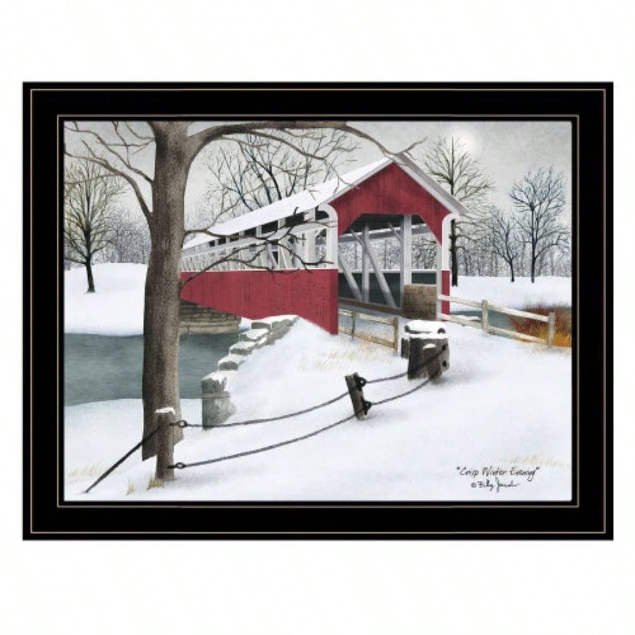 Crisp Winter Evening by Billy Jacobs, Ready to Hang Framed Print, Black Frame