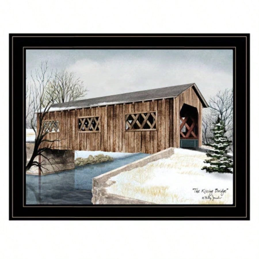 Kissing Bridge by Billy Jacobs, Ready to Hang Framed Print, Black Frame