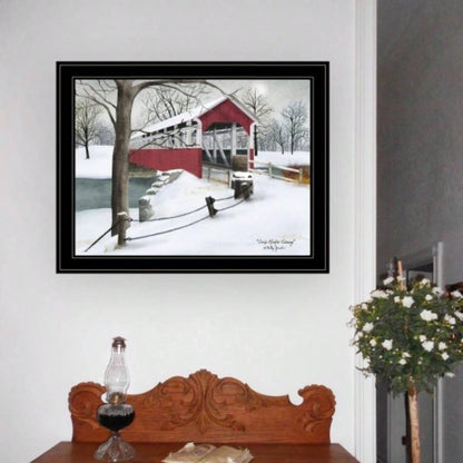 Crisp Winter Evening by Billy Jacobs, Ready to Hang Framed Print, Black Frame