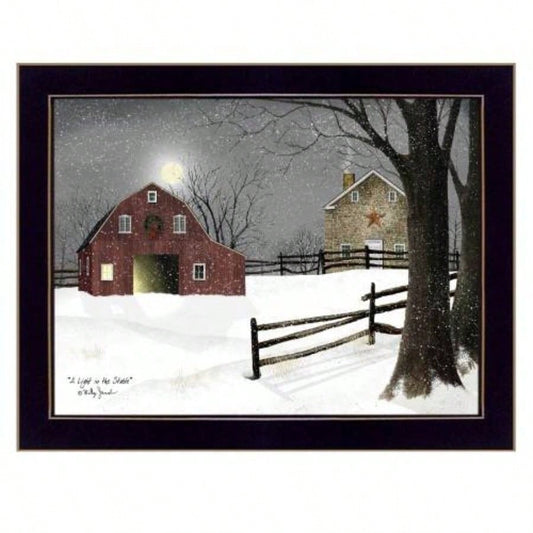 Trendy Decor 4U Light in Stable Framed Wall Art, Modern Home Decor Framed Print Living Room, Bedroom Farmhouse Wall Decoration by Billy Jacobs