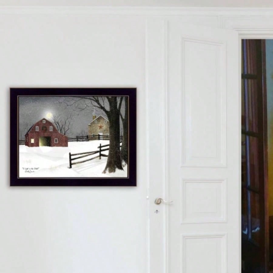 Trendy Decor 4U Light in Stable Framed Wall Art, Modern Home Decor Framed Print Living Room, Bedroom Farmhouse Wall Decoration by Billy Jacobs