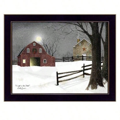 Trendy Decor 4U Light in Stable Framed Wall Art, Modern Home Decor Framed Print Living Room, Bedroom Farmhouse Wall Decoration by Billy Jacobs