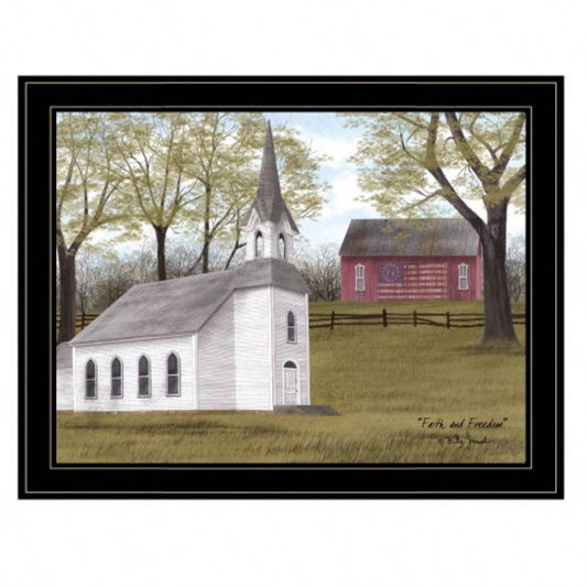 Faith and Freedom by Billy Jacobs, Ready to Hang Framed Print, Black Frame