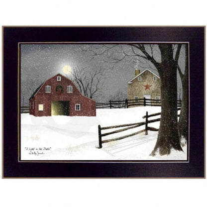 Trendy Decor 4U Light in Stable Framed Wall Art, Modern Home Decor Framed Print Living Room, Bedroom Farmhouse Wall Decoration by Billy Jacobs