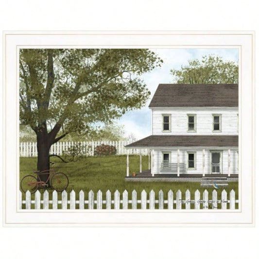 Green, Green Grass of Home by Billy Jacobs, Ready to Hang Framed Print, White Frame