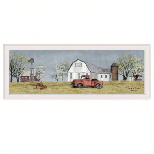 Spring On Farm by Billy Jacobs, Ready to Hang Framed Print, White Frame