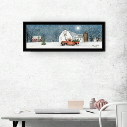 Trendy Decor 4U Winter on Farm Framed Wall Art, Modern Home Decor Framed Print Living Room, Bedroom Farmhouse Wall Decoration by Billy Jacobs