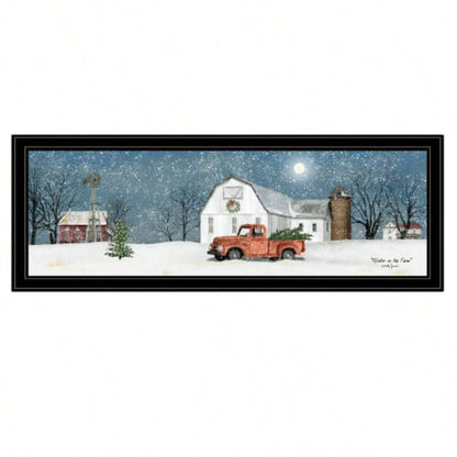 Trendy Decor 4U Winter on Farm Framed Wall Art, Modern Home Decor Framed Print Living Room, Bedroom Farmhouse Wall Decoration by Billy Jacobs