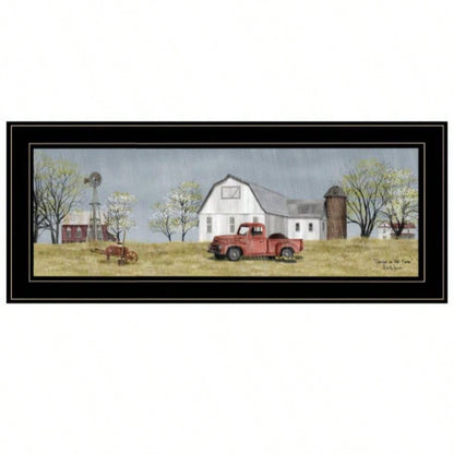 Spring On Farm by Billy Jacobs, Ready to Hang Framed Print, Black Frame