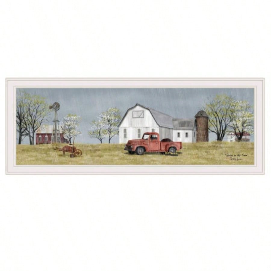 Spring On Farm by Billy Jacobs, Ready to Hang Framed Print, White Frame