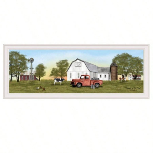 Summer on Farm by Billy Jacobs, Ready to Hang Framed Print, White Frame