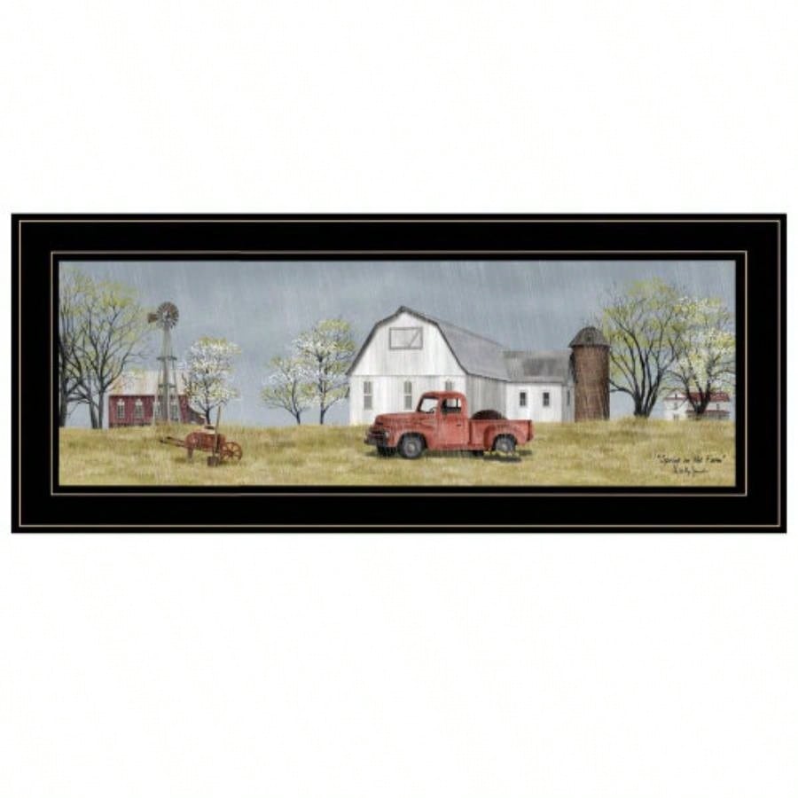 Spring On Farm by Billy Jacobs, Ready to Hang Framed Print, Black Frame