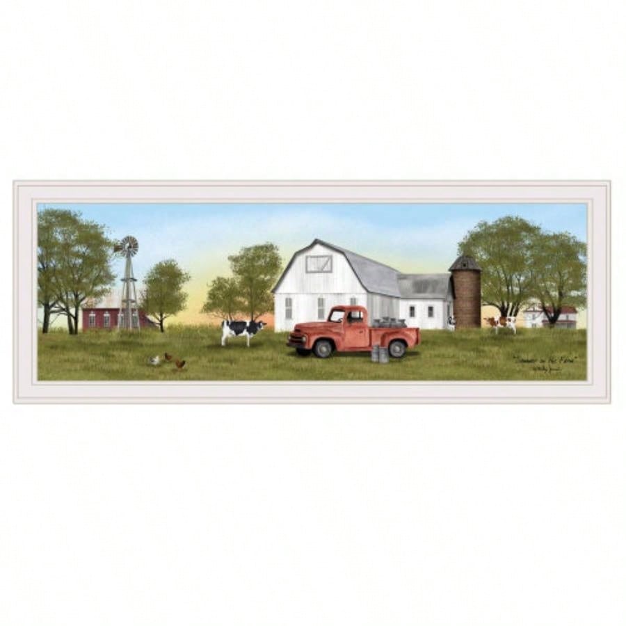 Summer on Farm by Billy Jacobs, Ready to Hang Framed Print, White Frame