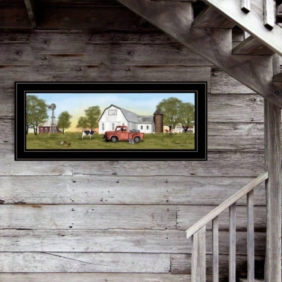 Trendy Decor 4U Summer on Farm Framed Wall Art, Modern Home Decor Framed Print Living Room, Bedroom Farmhouse Wall Decoration by Billy Jacobs