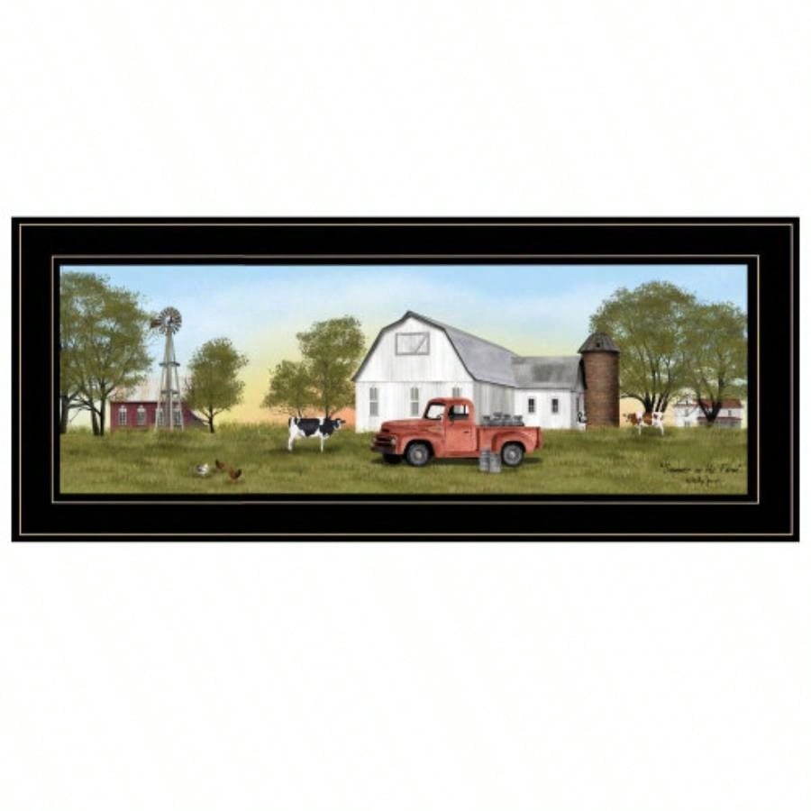 Trendy Decor 4U Summer on Farm Framed Wall Art, Modern Home Decor Framed Print Living Room, Bedroom Farmhouse Wall Decoration by Billy Jacobs