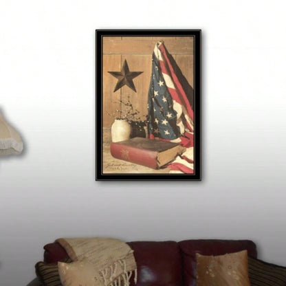 God and Country by Billy Jacobs, Ready to Hang Framed Print, Black Frame