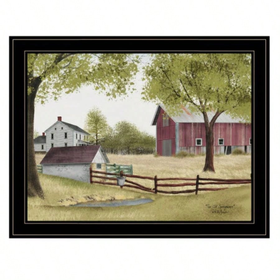 Trendy Decor 4U Old Spring House Framed Wall Art, Modern Home Decor Framed Print Living Room, Bedroom Farmhouse Wall Decoration by Billy Jacobs