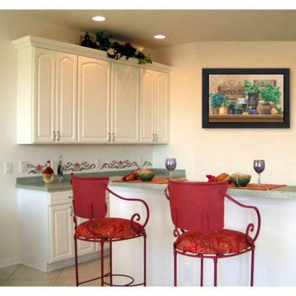 Antiques and Herbs By Ed Wargo, Printed Wall Art, Ready To Hang Framed Poster, Black Frame