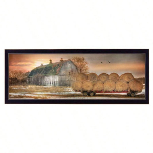 Sunset on Farm by Lori Deiter, Ready to Hang Framed Print, Black Frame