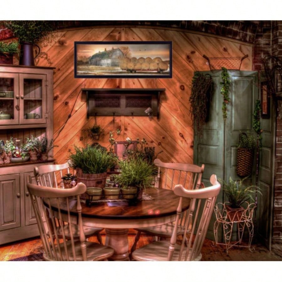 Sunset on Farm by Lori Deiter, Ready to Hang Framed Print, Black Frame