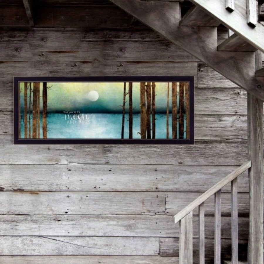 Love You to Moon and Back by Marla Rae, Ready to Hang Framed Print, Black Frame