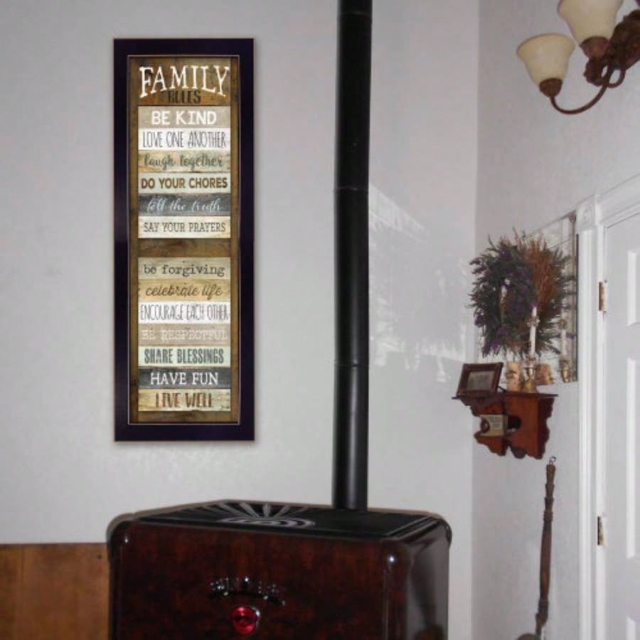 Family Rules Shutter By Marla Rae, Printed Wall Art, Ready To Hang Framed Poster, Black Frame