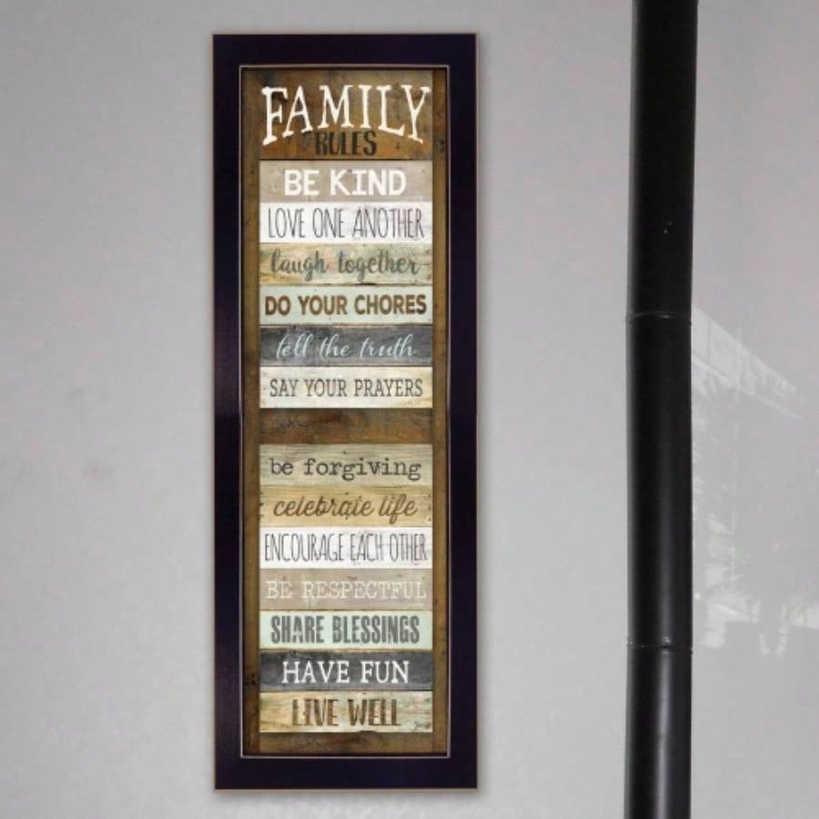 Family Rules Shutter By Marla Rae, Printed Wall Art, Ready To Hang Framed Poster, Black Frame