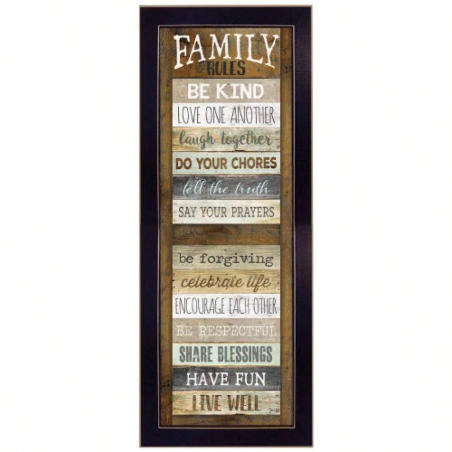 Family Rules Shutter By Marla Rae, Printed Wall Art, Ready To Hang Framed Poster, Black Frame
