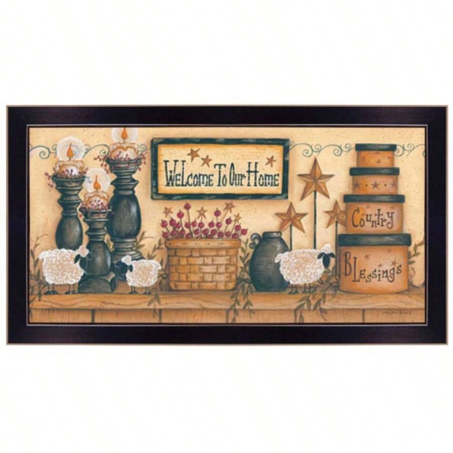 Welcome to Our Home By Mary June, Printed Wall Art, Ready To Hang Framed Poster, Black Frame