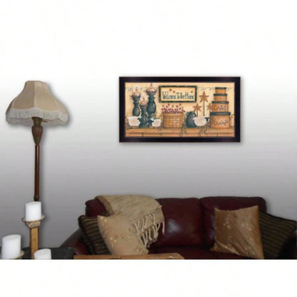 Welcome to Our Home By Mary June, Printed Wall Art, Ready To Hang Framed Poster, Black Frame