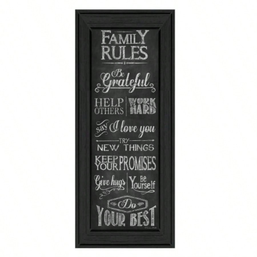 Family Rules By Susan Ball, Printed Wall Art, Ready To Hang Framed Poster, Black Frame