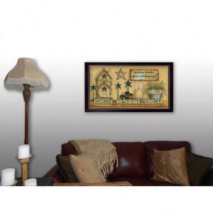Home Sweet Home By Mary June, Printed Wall Art, Ready To Hang Framed Poster, Black Frame