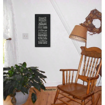 Family Rules By Susan Ball, Printed Wall Art, Ready To Hang Framed Poster, Black Frame