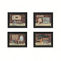 Bathroom I 4 - Piece Vignette By Pam Britton, Printed Wall Art, Ready To Hang Framed Poster, Black Frame