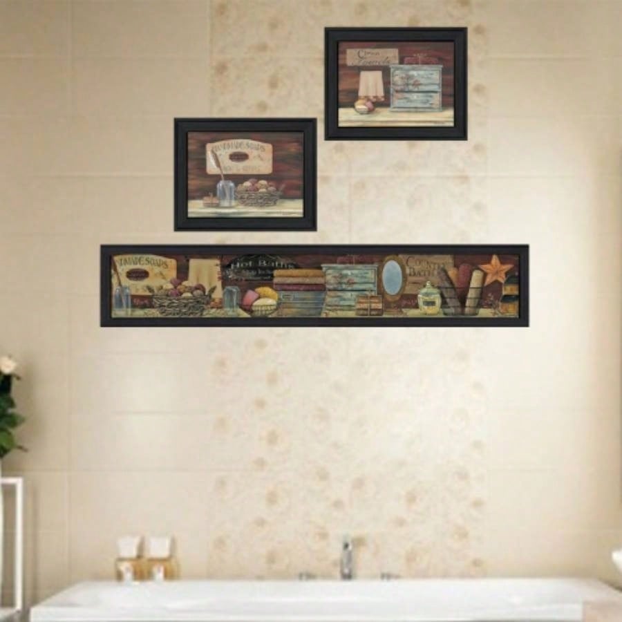 Country Bath By Pam Britton, Printed Wall Art, Ready To Hang Framed Poster, Black Frame