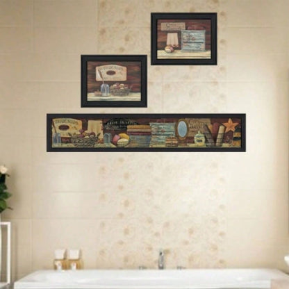 Country Bath By Pam Britton, Printed Wall Art, Ready To Hang Framed Poster, Black Frame
