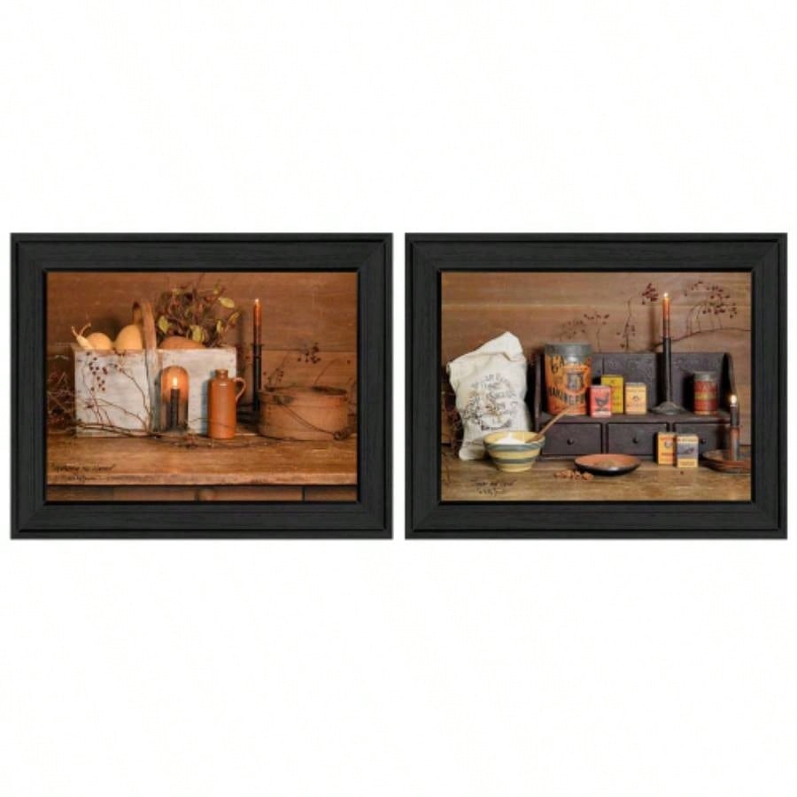 Baking Supplies 2 - Piece Vignette By Billy Jacobs, Printed Wall Art, Ready To Hang Framed Poster, Black Frame