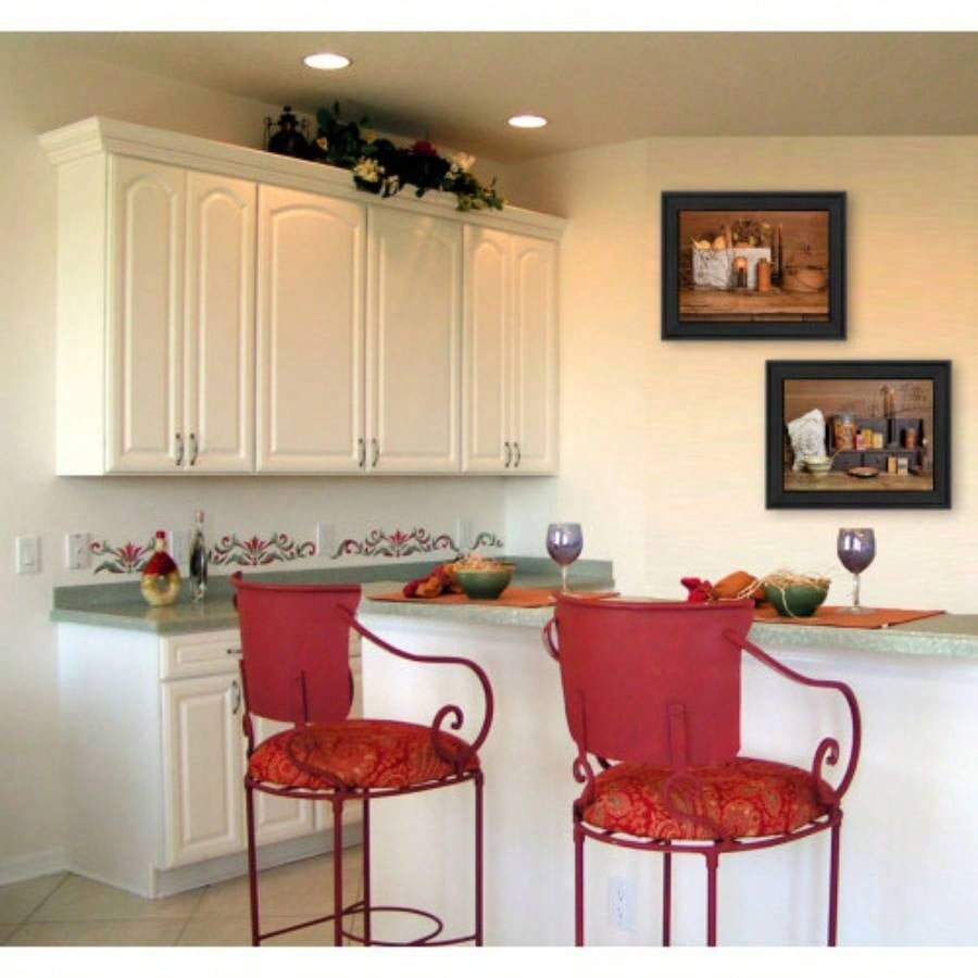 Baking Supplies 2 - Piece Vignette By Billy Jacobs, Printed Wall Art, Ready To Hang Framed Poster, Black Frame