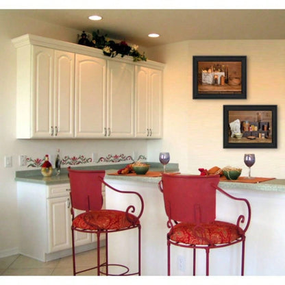 Baking Supplies 2 - Piece Vignette By Billy Jacobs, Printed Wall Art, Ready To Hang Framed Poster, Black Frame