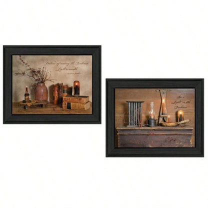 Trendy Decor 4U Candles Framed Wall Art, Modern Home Decor Framed Print Living Room, Bedroom Farmhouse Wall Decoration by Billy Jacobs