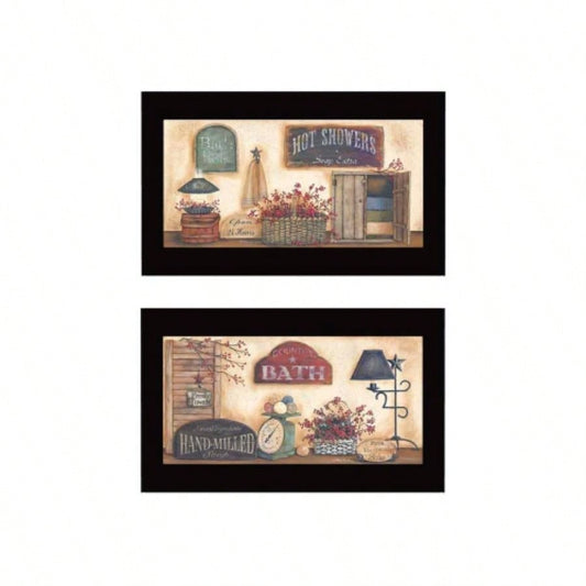 Trendy Decor 4U Bath Framed Wall Art, Modern Home Decor Framed Print Living Room, Bedroom Farmhouse Wall Decoration by Pam Britton
