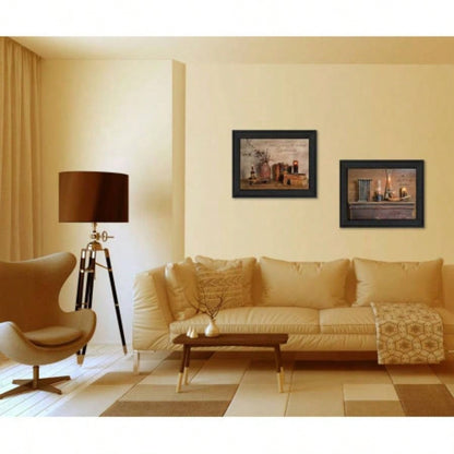 Trendy Decor 4U Candles Framed Wall Art, Modern Home Decor Framed Print Living Room, Bedroom Farmhouse Wall Decoration by Billy Jacobs