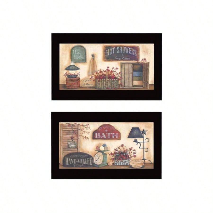 Trendy Decor 4U Bath Framed Wall Art, Modern Home Decor Framed Print Living Room, Bedroom Farmhouse Wall Decoration by Pam Britton