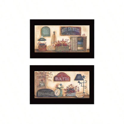 Trendy Decor 4U Bath Framed Wall Art, Modern Home Decor Framed Print Living Room, Bedroom Farmhouse Wall Decoration by Pam Britton