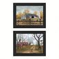 Trendy Decor 4U Country Roads Framed Wall Art, Modern Home Decor Framed Print Living Room, Bedroom Farmhouse Wall Decoration by Billy Jacobs