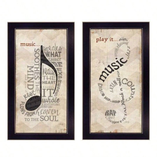 Trendy Decor 4U Music Framed Wall Art, Modern Home Decor Framed Print Living Room, Bedroom Farmhouse Wall Decoration by Marla Rae