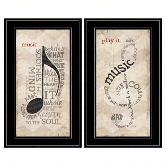 Trendy Decor 4U Music Framed Wall Art, Modern Home Decor Framed Print Living Room, Bedroom Farmhouse Wall Decoration by Marla Rae