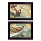 Memories at Lake 2 - Piece Vignette By Marla Rae, Printed Wall Art, Ready To Hang Framed Poster, Black Frame