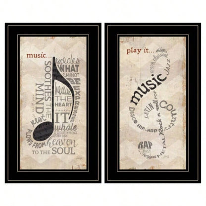 Trendy Decor 4U Music Framed Wall Art, Modern Home Decor Framed Print Living Room, Bedroom Farmhouse Wall Decoration by Marla Rae